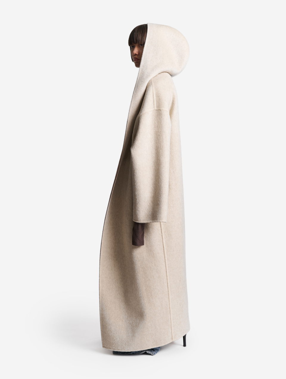 Пальто миди с капюшоном, фото 1