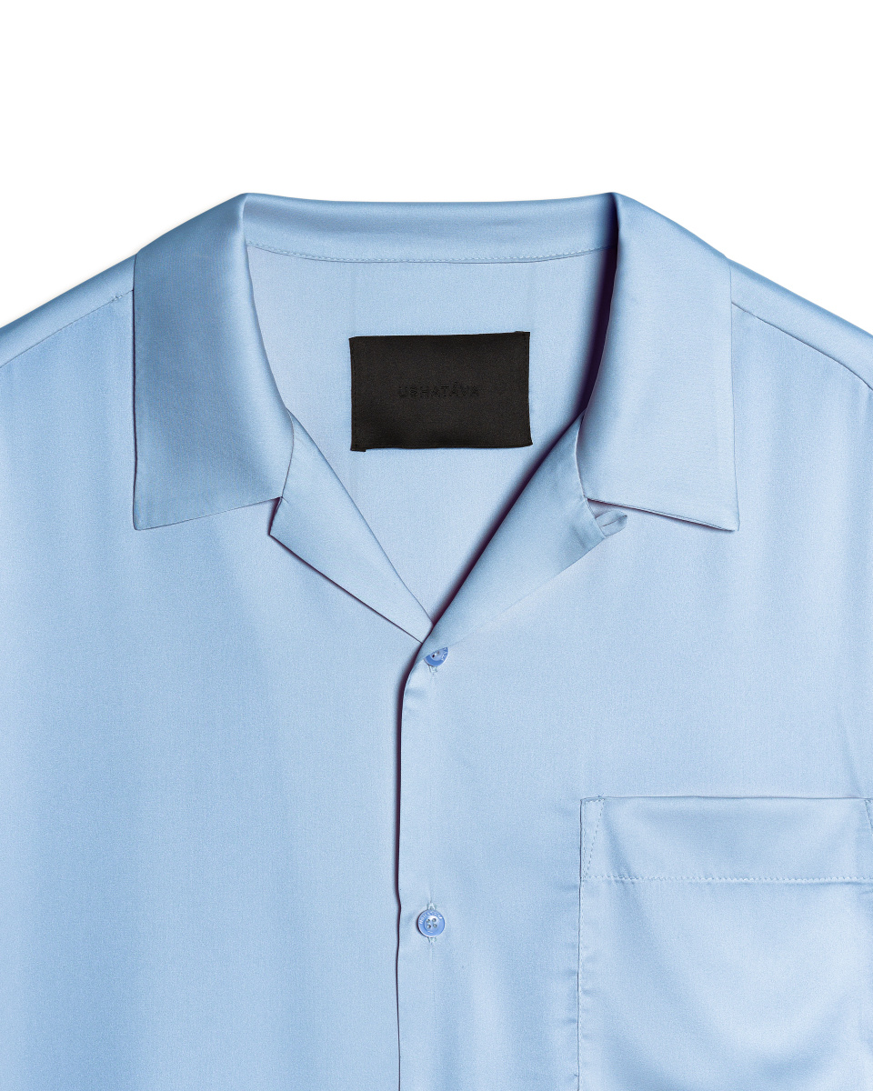 Рубашка с коротким рукавом из сатина, фото 4