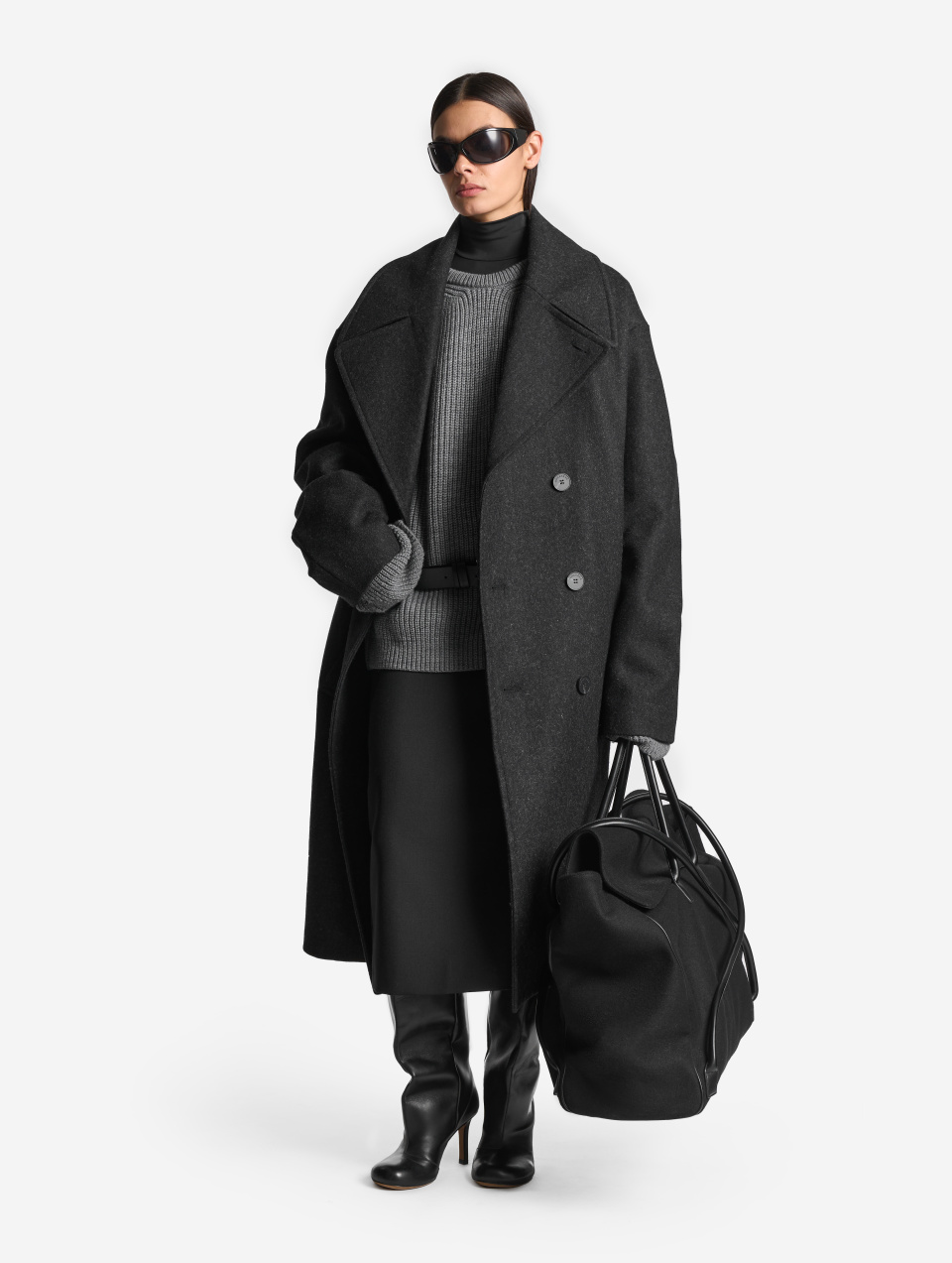 Пальто макси с широкими лацканами, фото 1