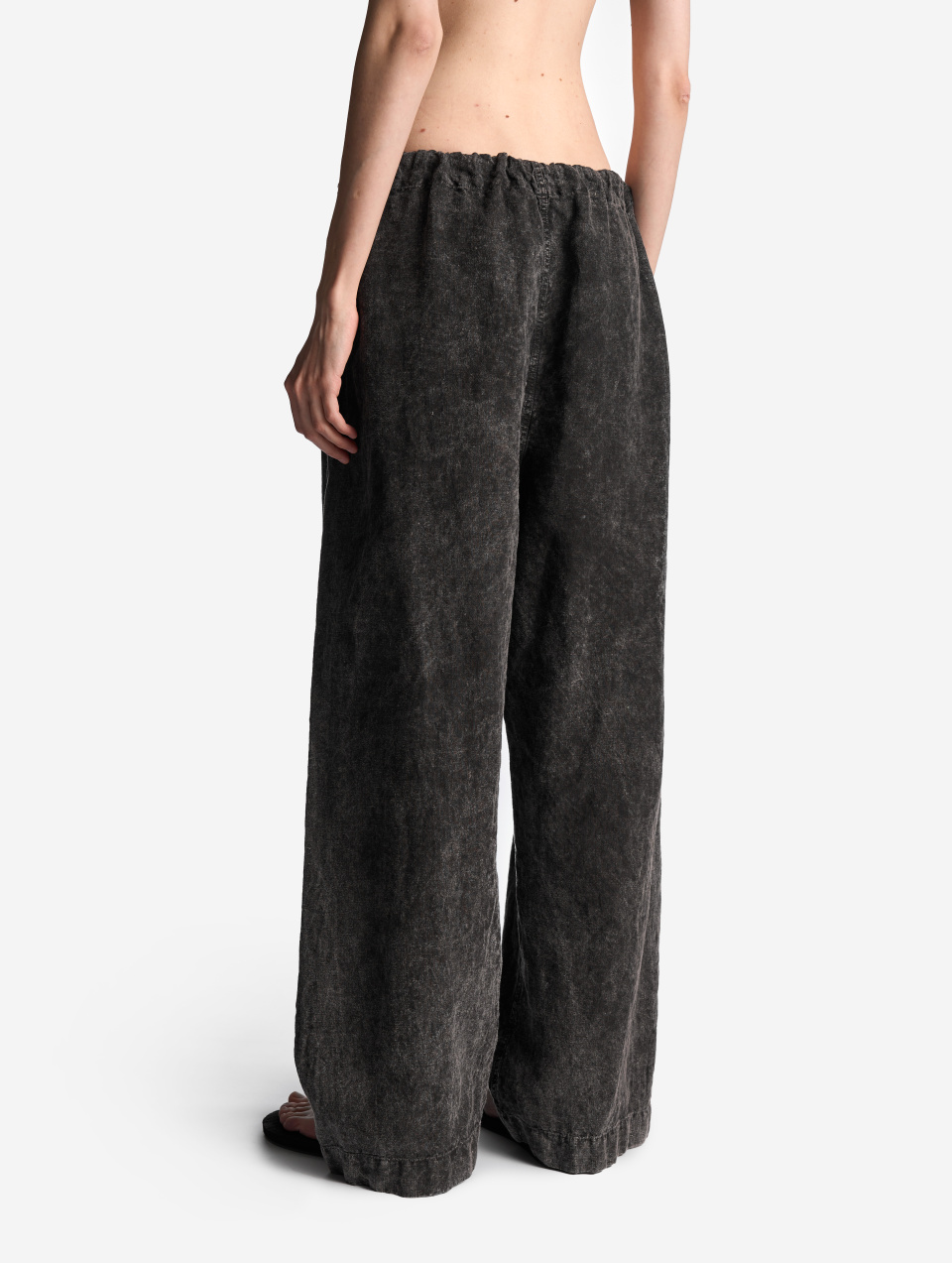 Брюки на шнурке из вареного льна, фото 3