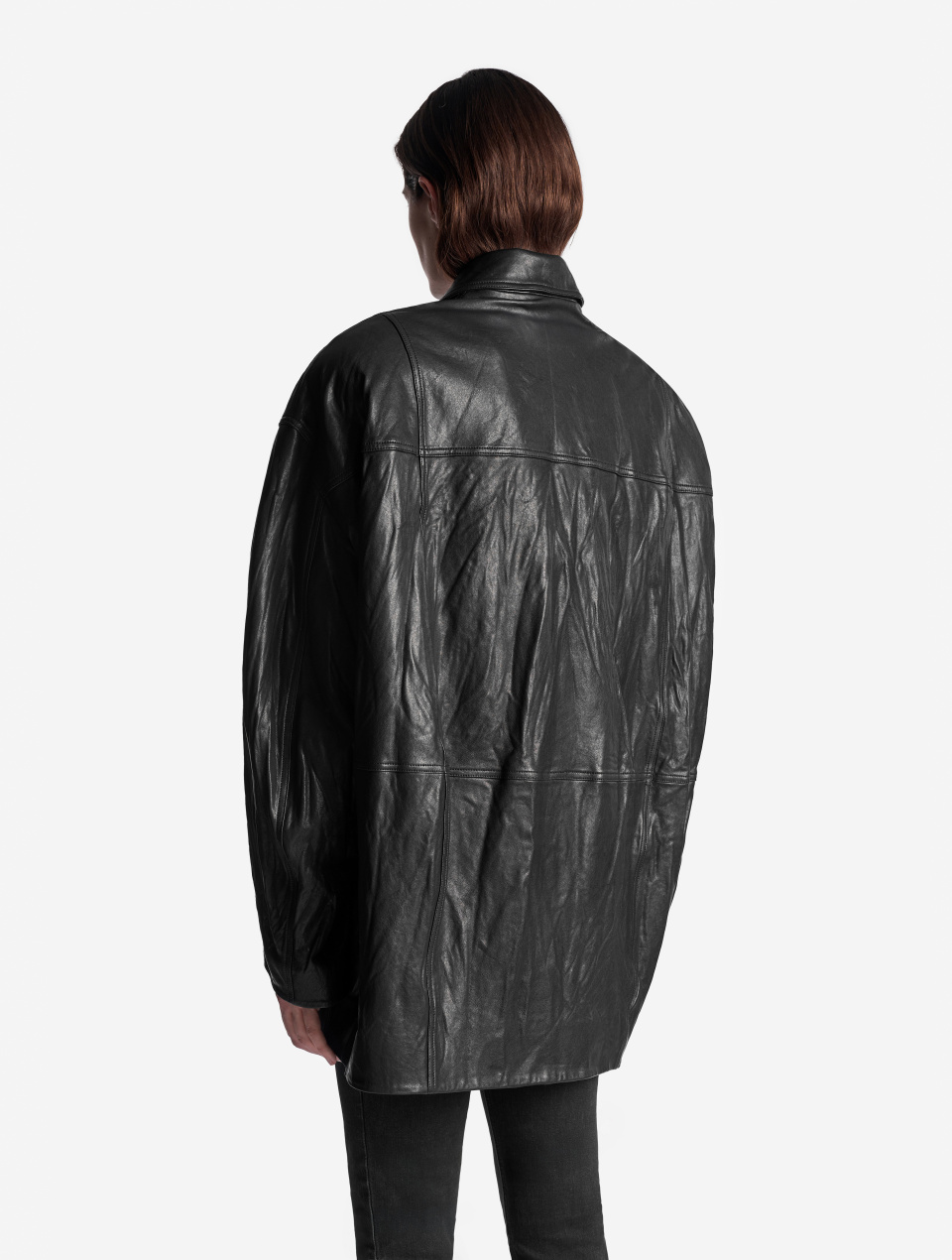Кожаная куртка О-силуэта, фото 5