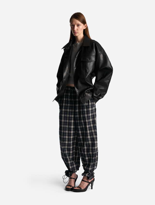 Брюки Baggy из жатого ситца 