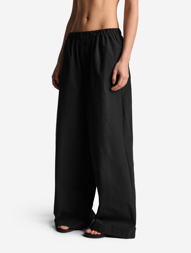 Широкие брюки из вареного хлопка