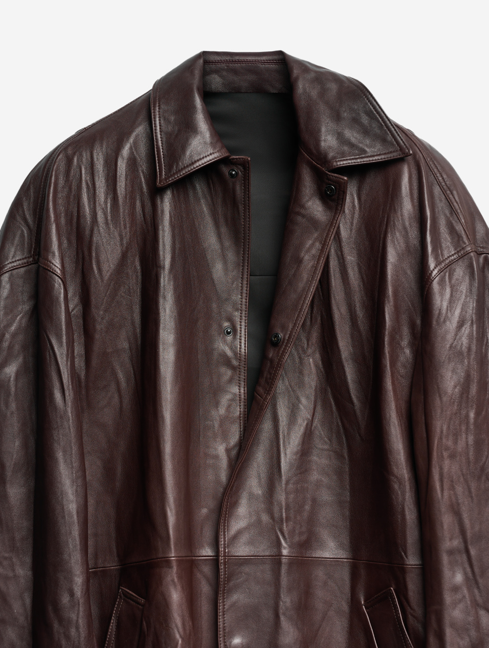 Кожаная куртка О-силуэта, фото 3