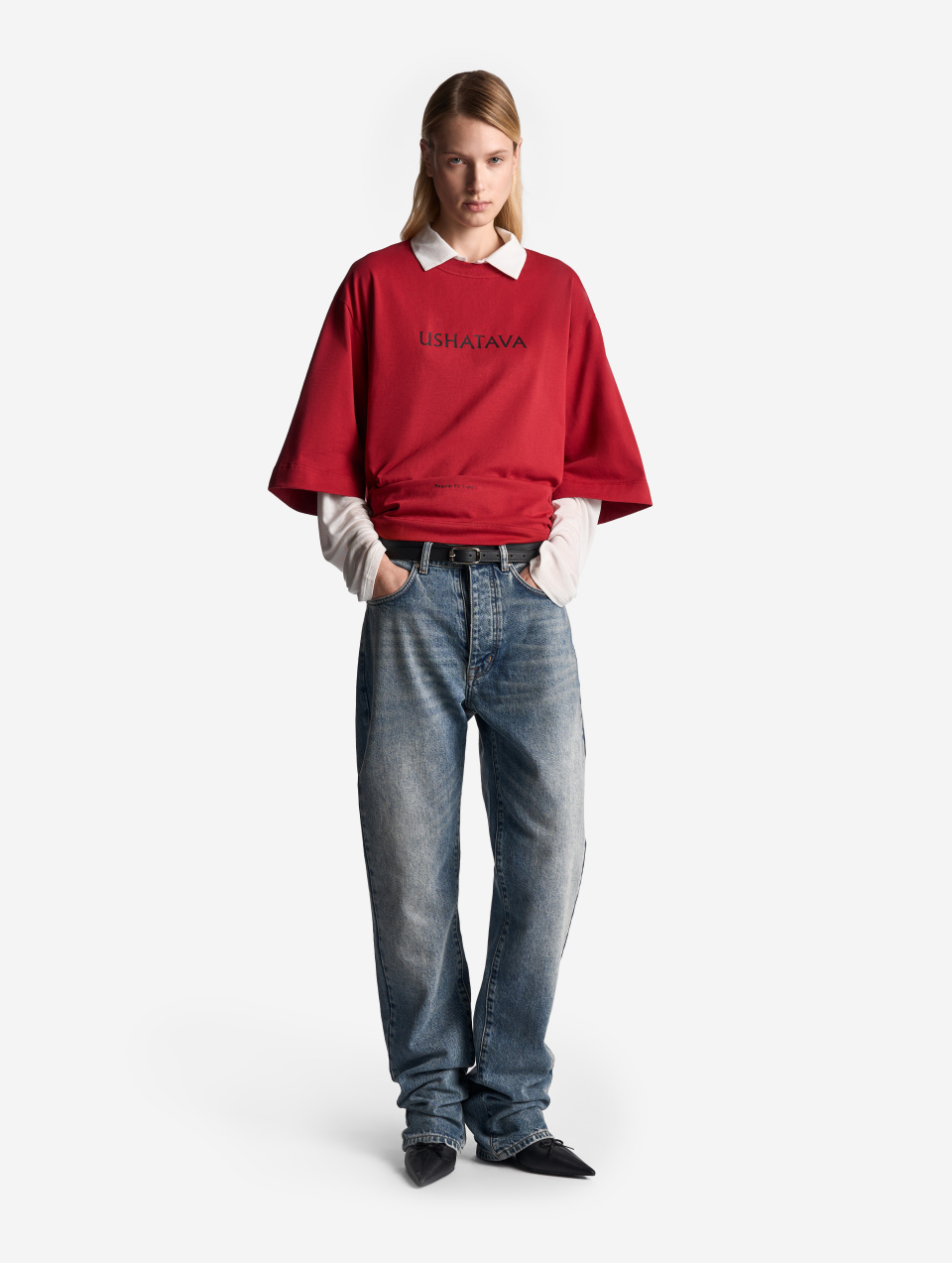 Узкий кожаный ремень, фото 11