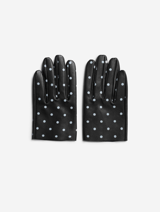 Укороченные перчатки в горошек