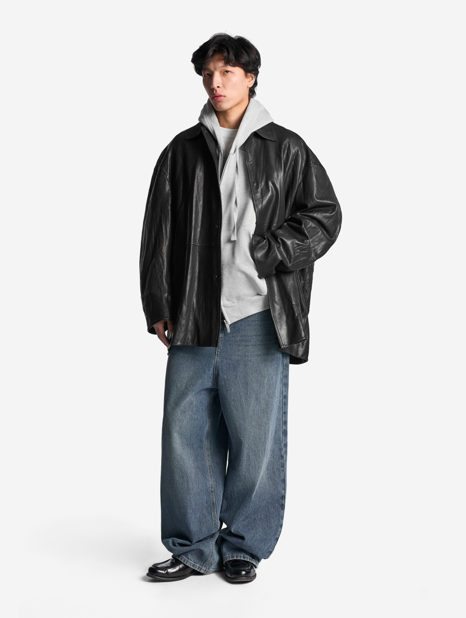 Кожаная куртка О-силуэта, фото 9