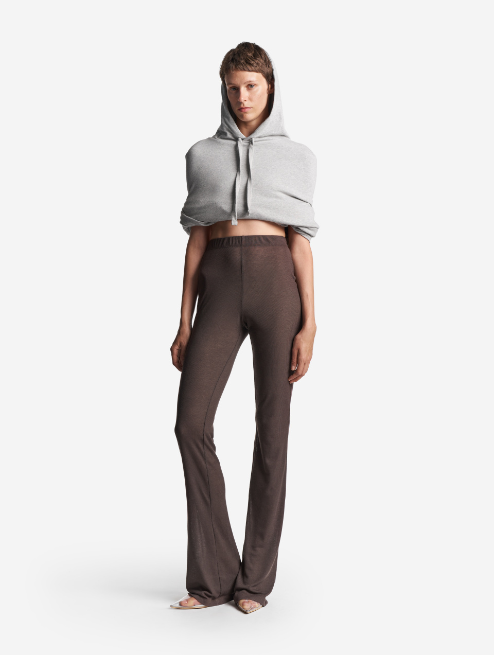 Тонкие трикотажные леггинсы Bootcut, фото 5