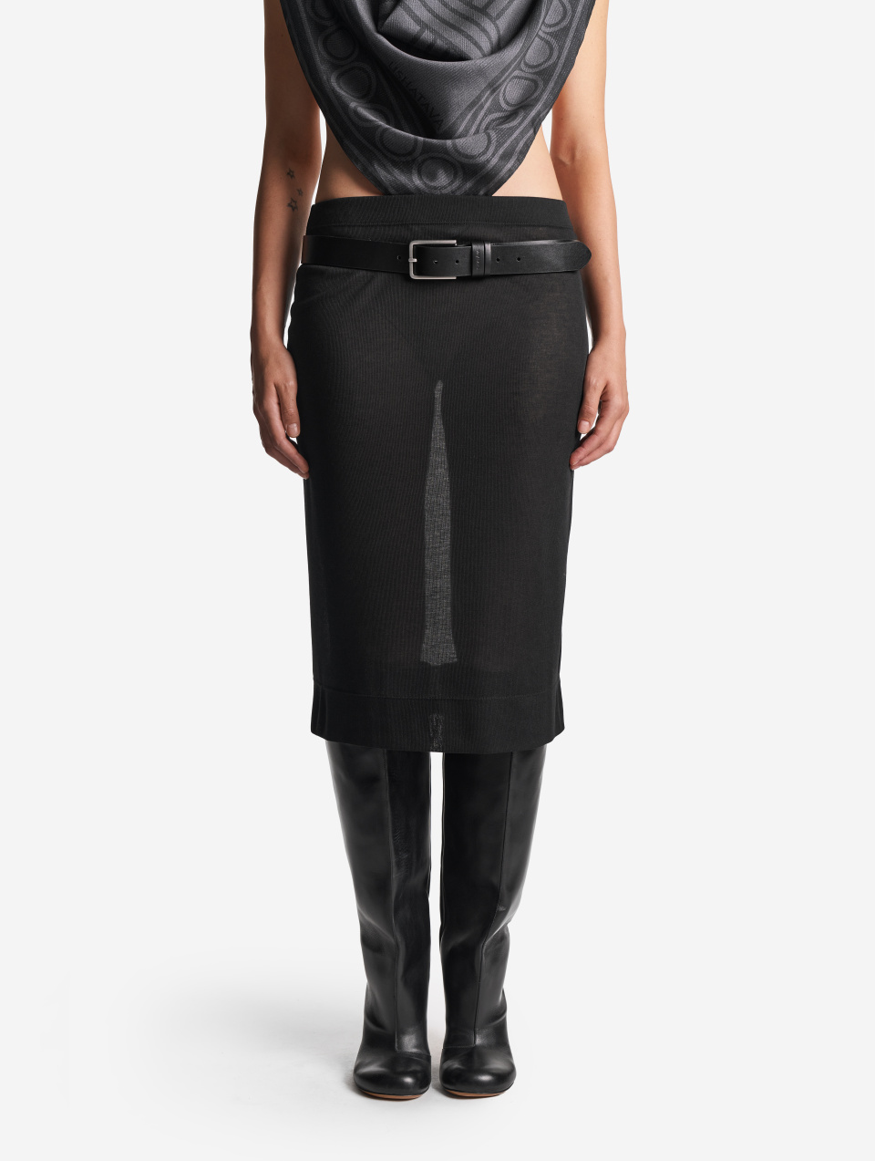 Тонкая трикотажная юбка-карандаш, фото 9