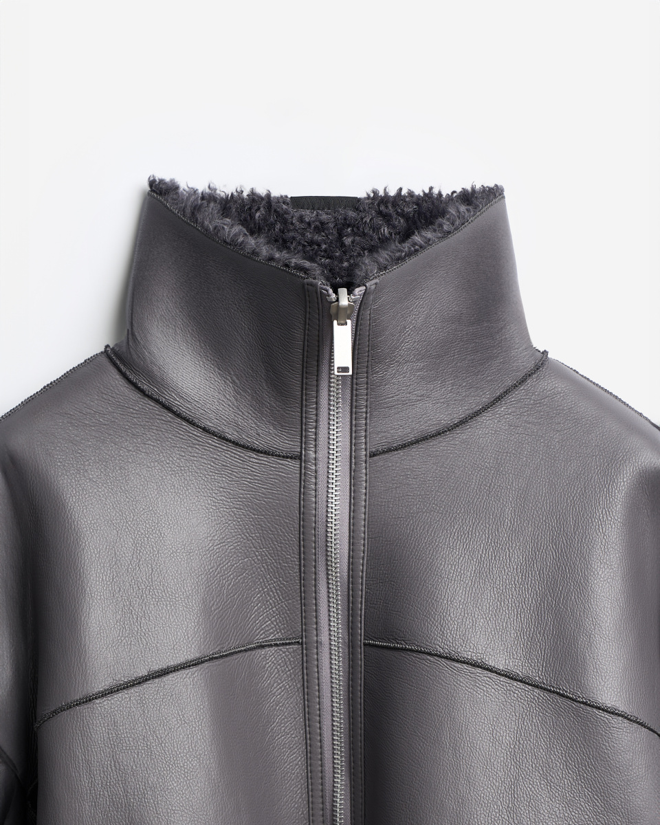 Двухсторонняя куртка-дубленка, фото 4