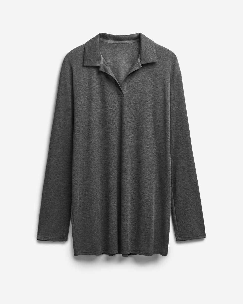 Тонкий трикотажный лонгслив поло, фото 8