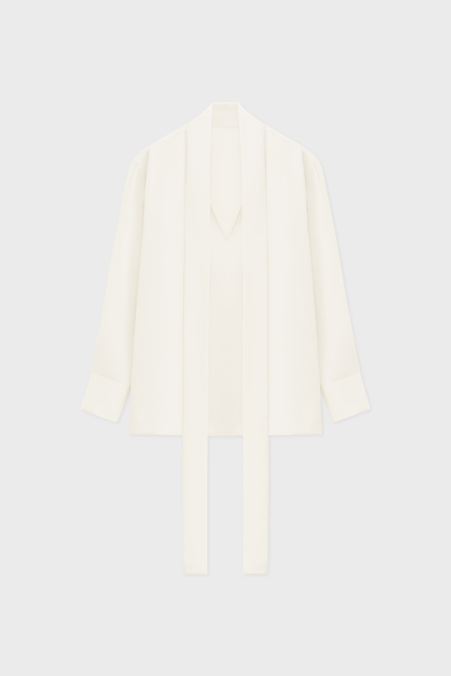 Блузка с лентами из крепа