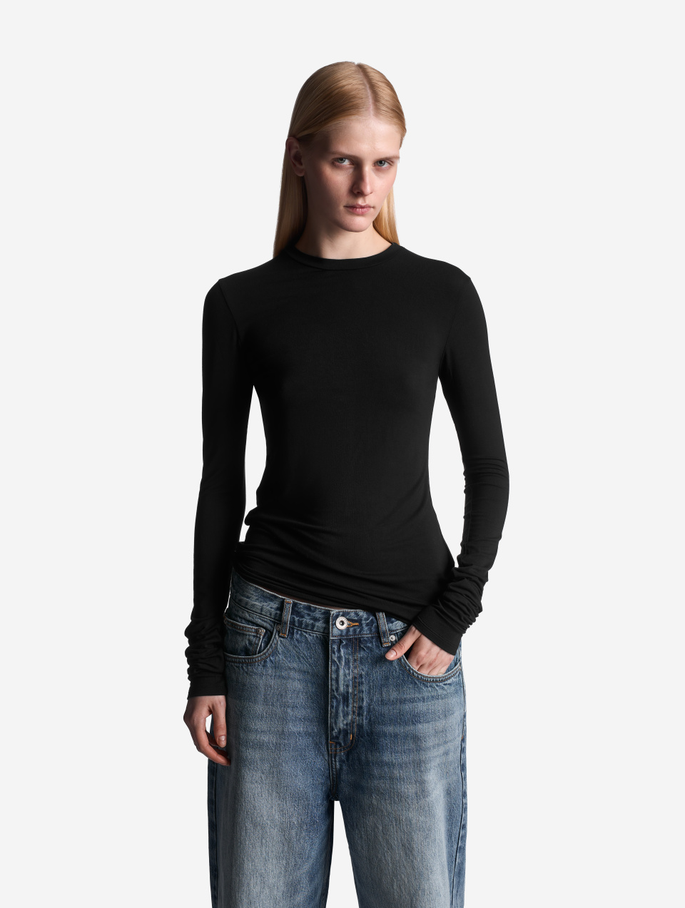 Обтекаемый лонгслив из трикотажа, фото 2