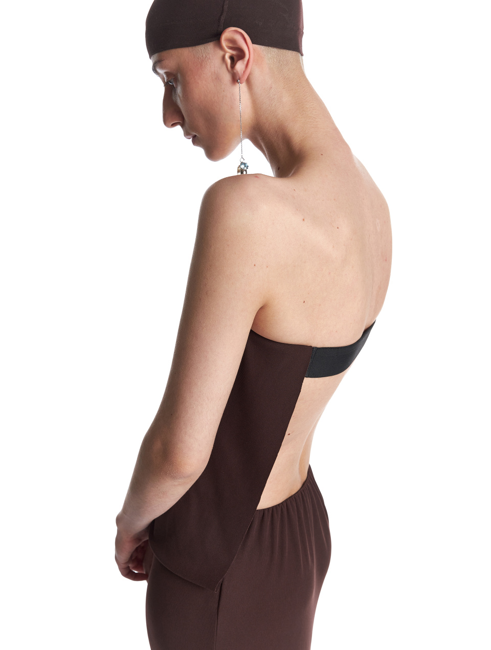 Трикотажное платье-бандо с открытой спиной, фото 3