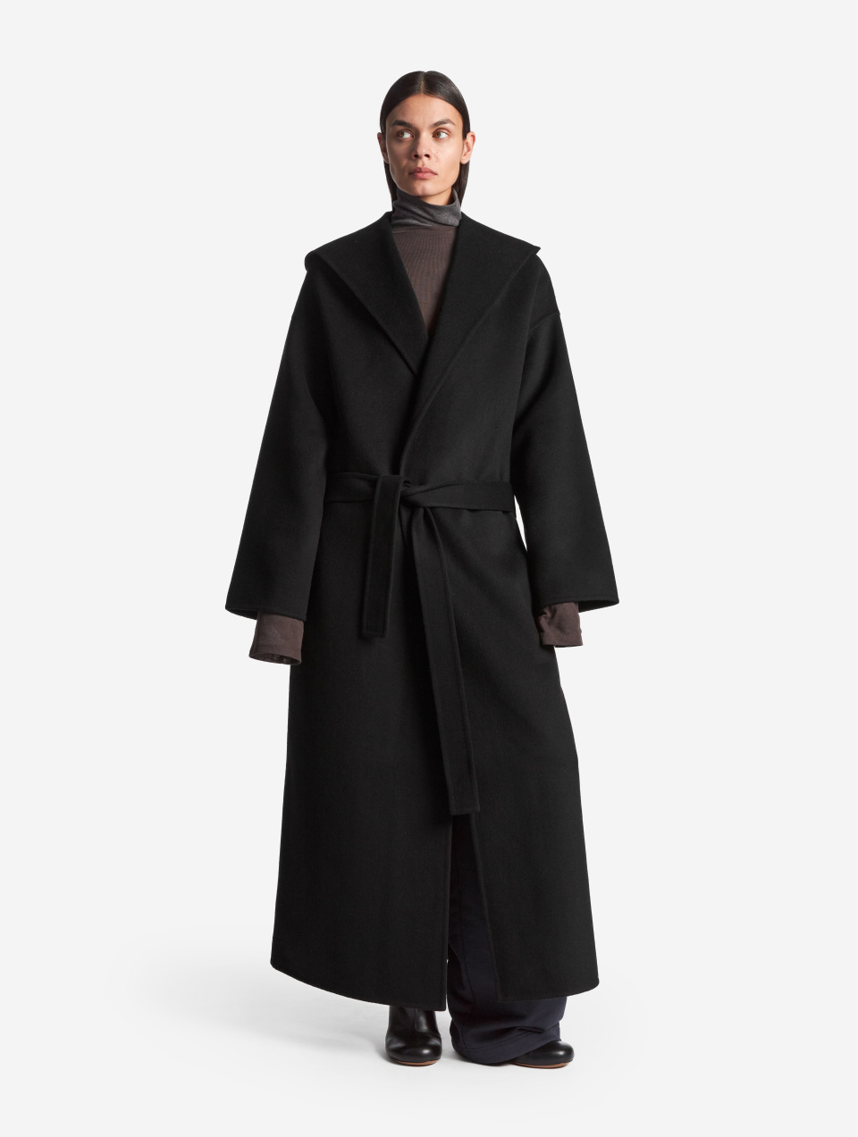 Пальто миди с капюшоном, фото 1