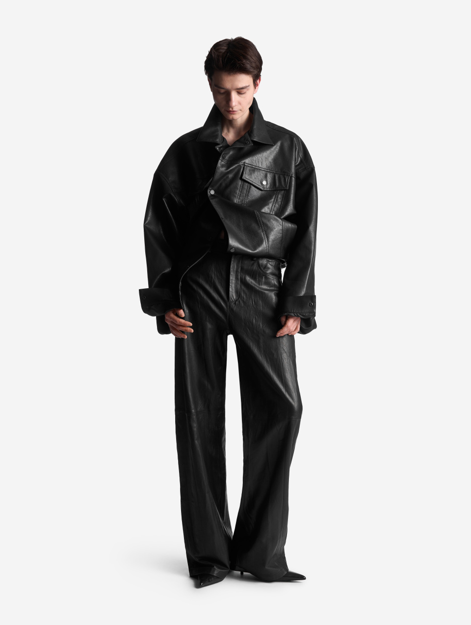 Кожаные джинсы Relaxed Fit, фото 1