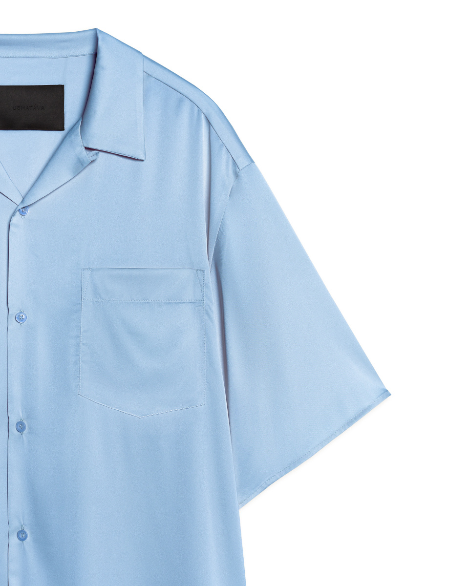 Рубашка с коротким рукавом из сатина, фото 5