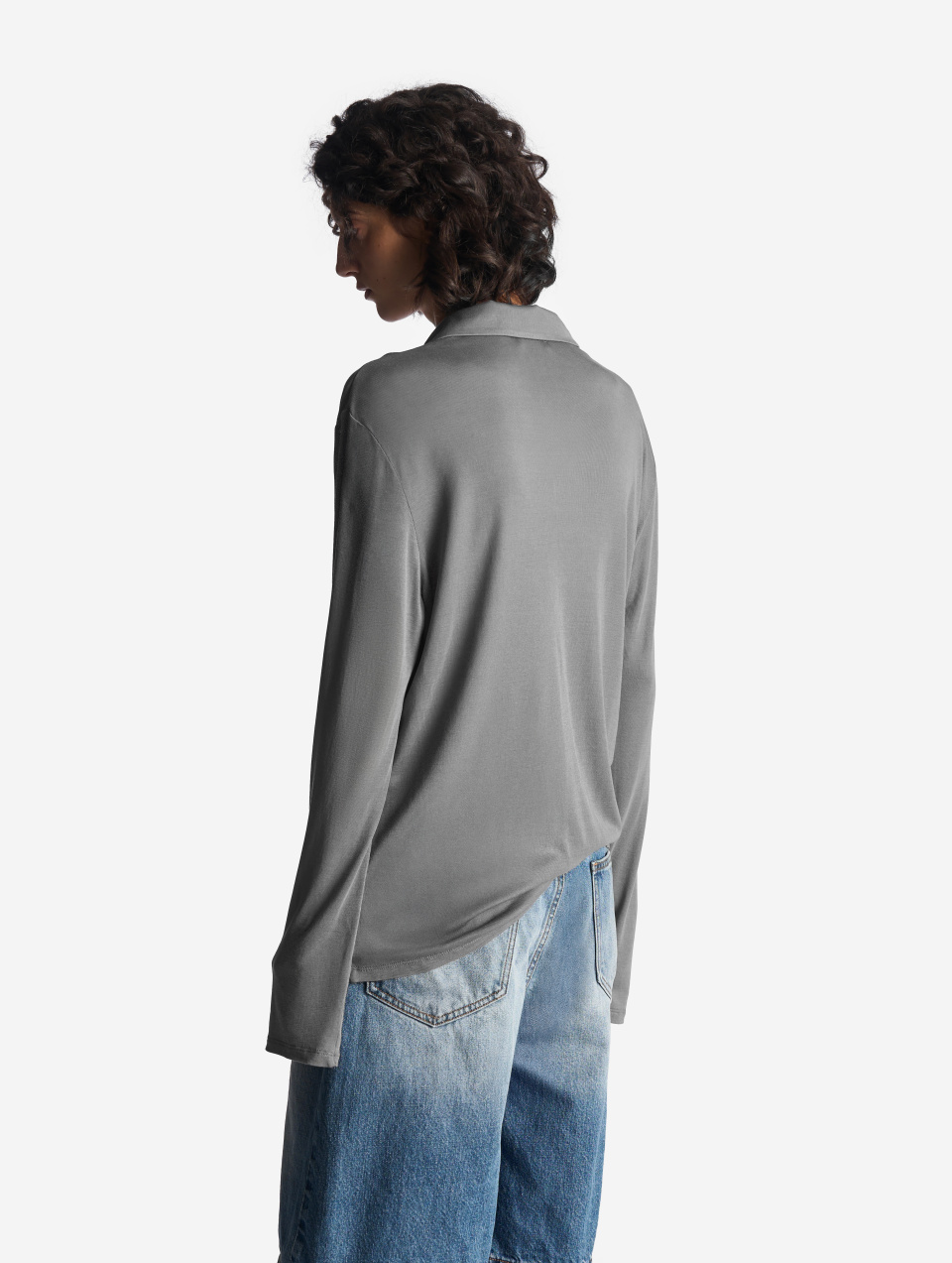 Тонкое трикотажное поло-лонгслив , фото 2