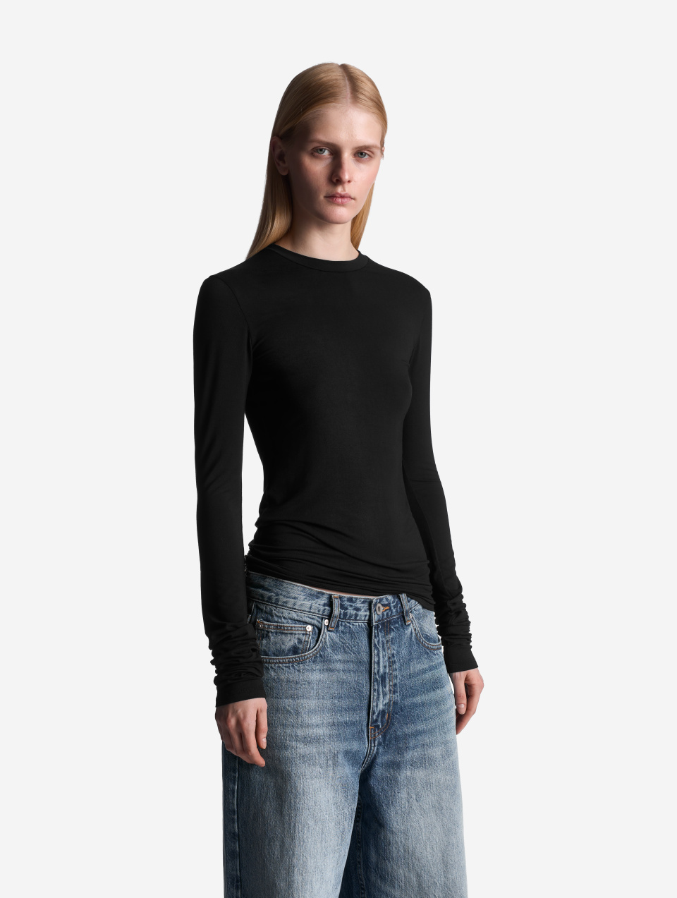 Обтекаемый лонгслив из трикотажа, фото 1