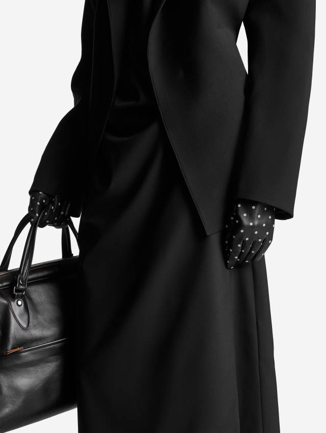 Укороченные перчатки в горошек