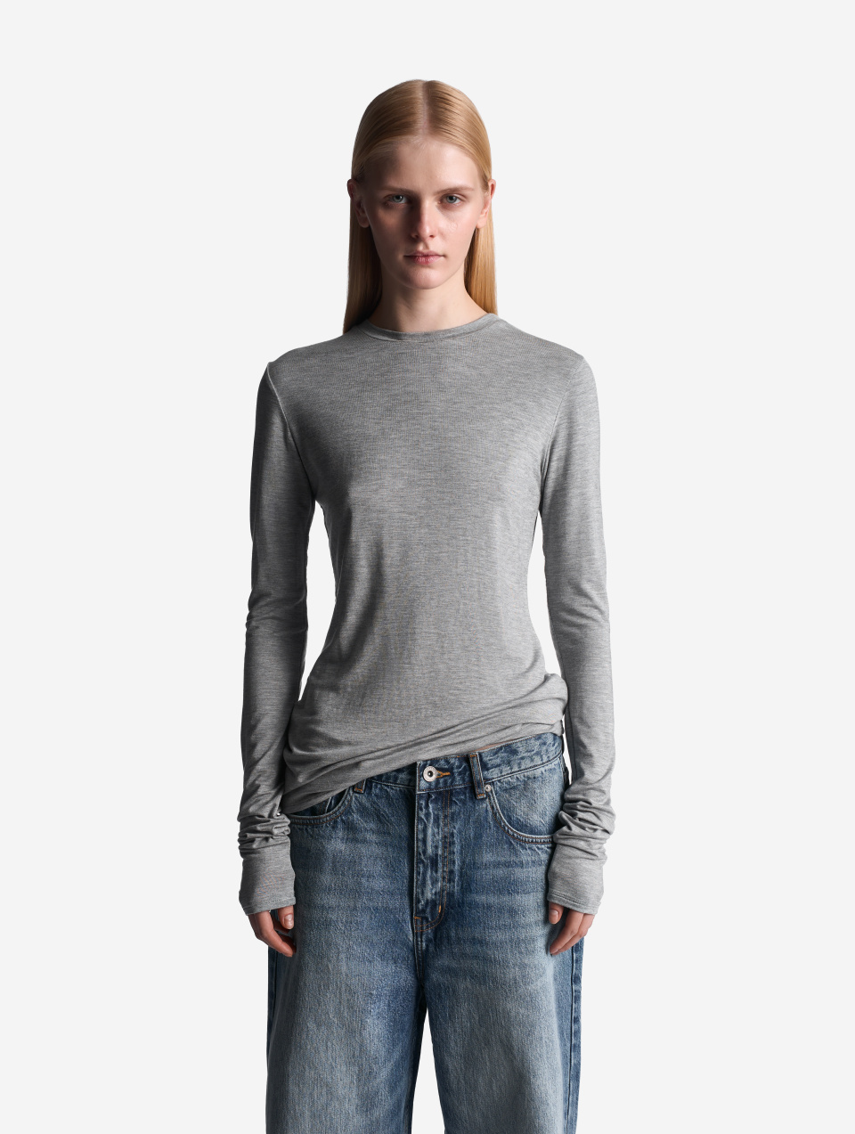 Обтекаемый лонгслив из трикотажа, фото 1