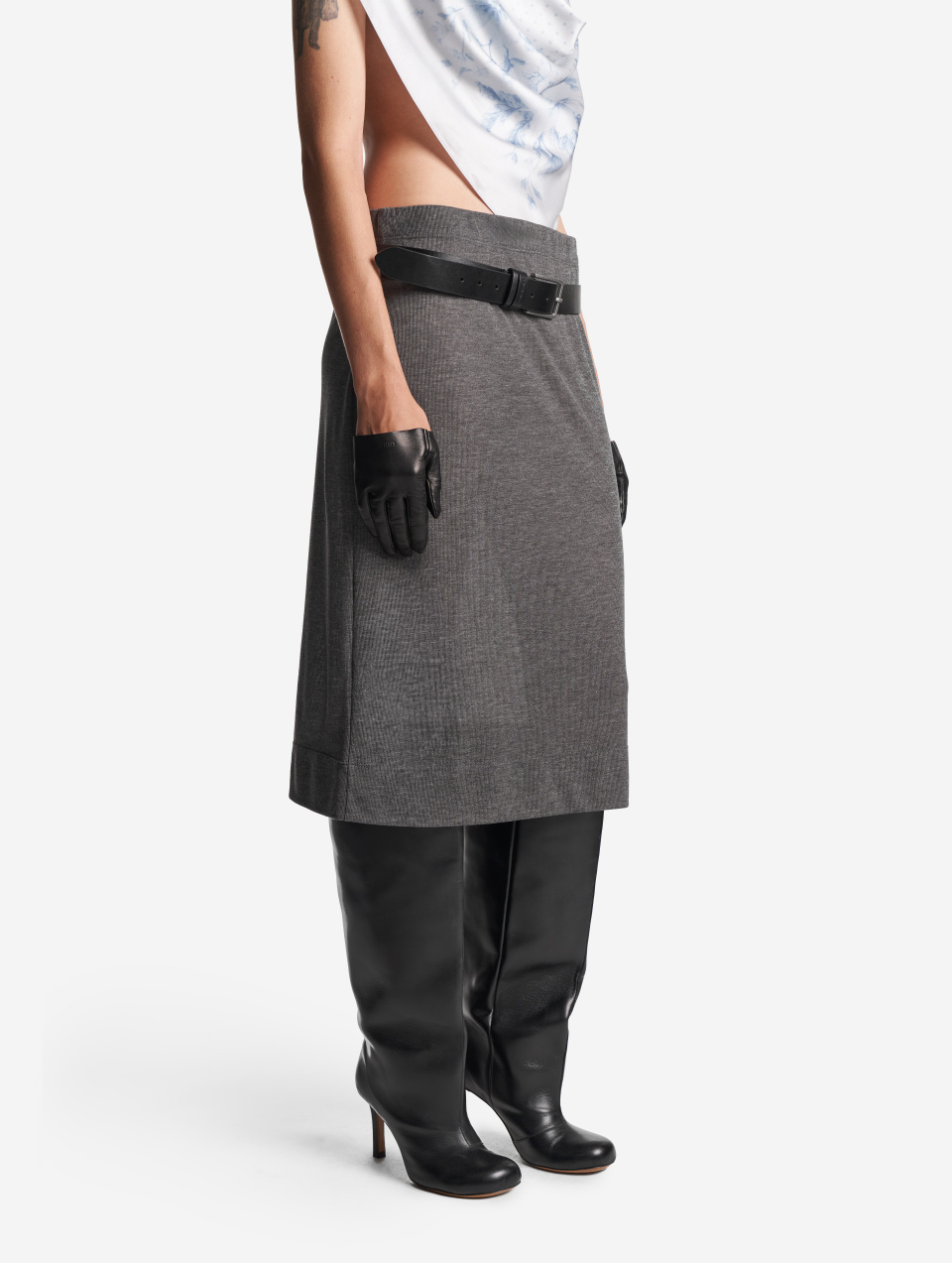 Тонкая трикотажная юбка-карандаш, фото 8