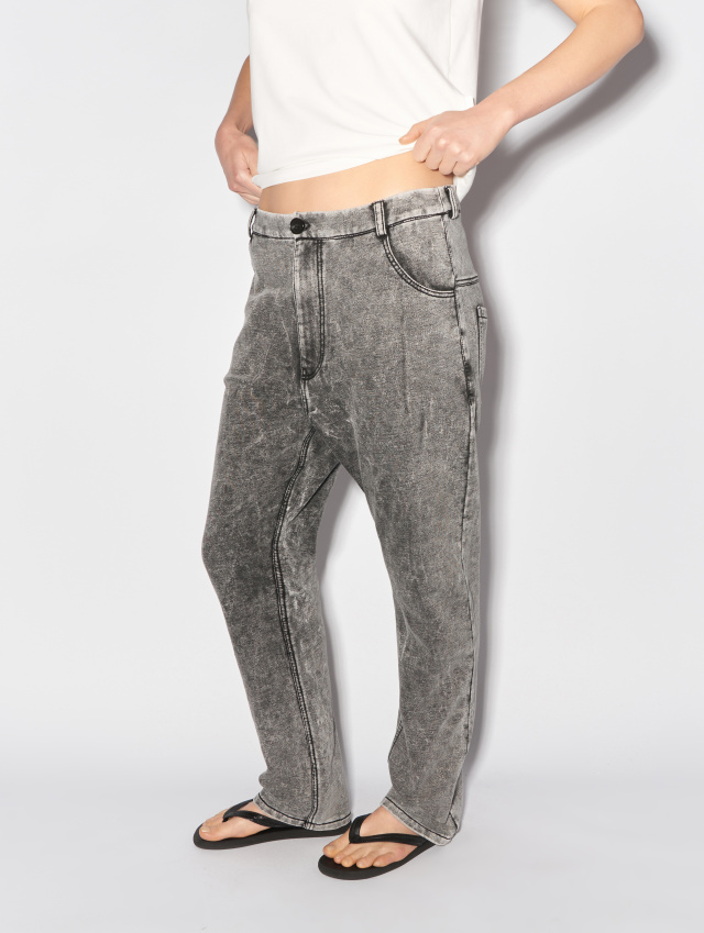 Джинсы из вареного футера