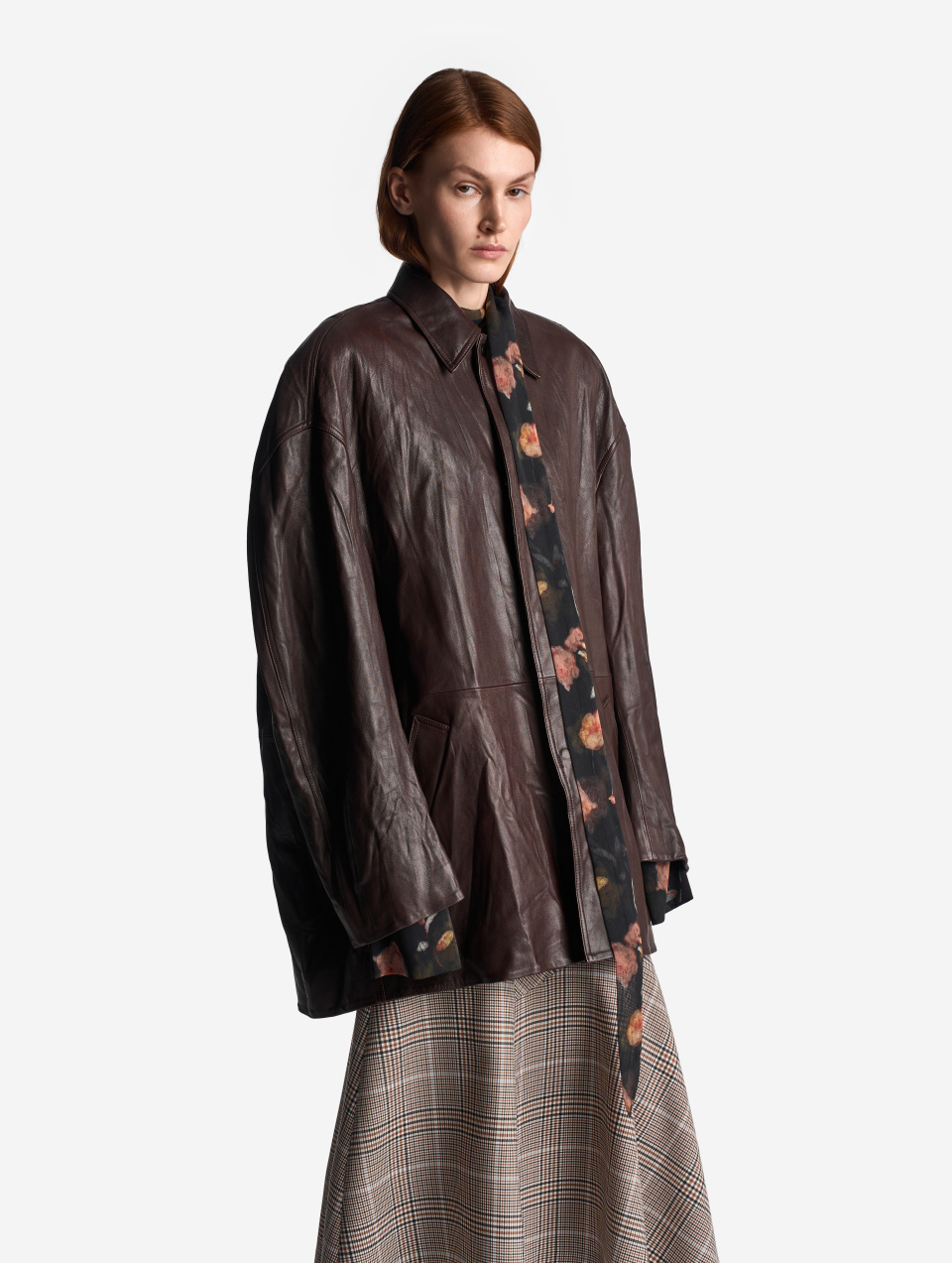 Кожаная куртка О-силуэта, фото 2