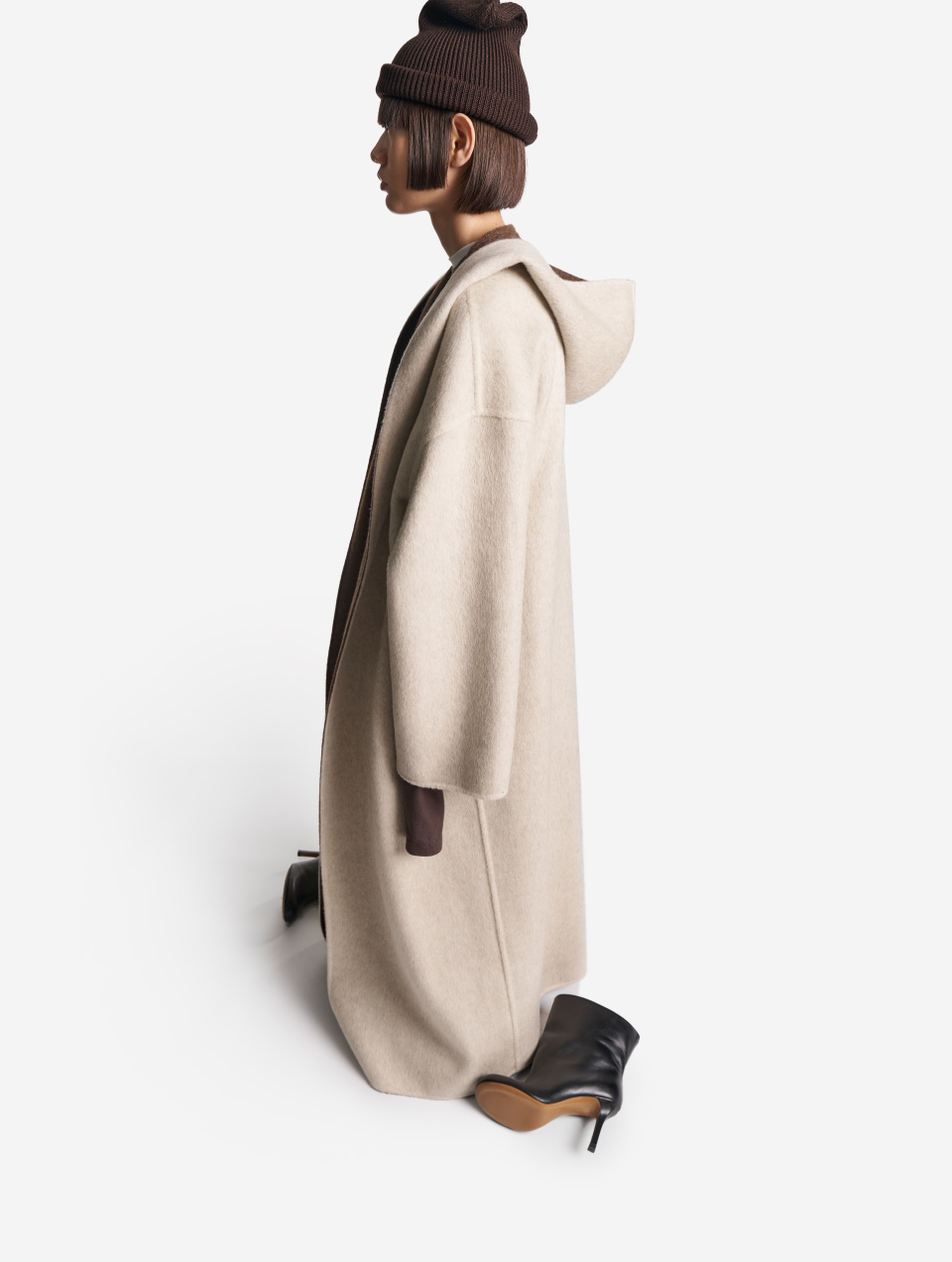 Пальто миди с капюшоном, фото 4