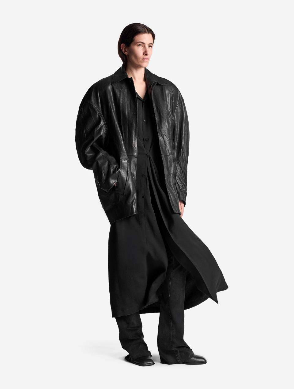 Кожаная куртка О-силуэта, фото 8