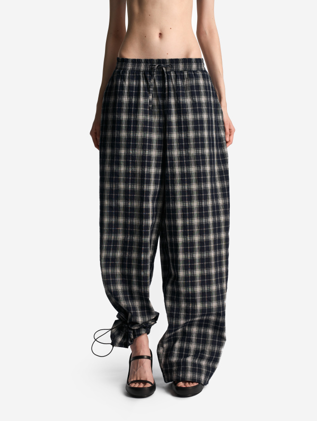 Брюки Baggy из жатого ситца 