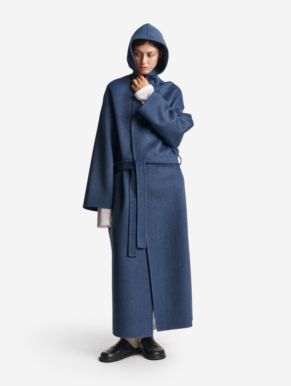 Пальто миди с капюшоном, фото 2