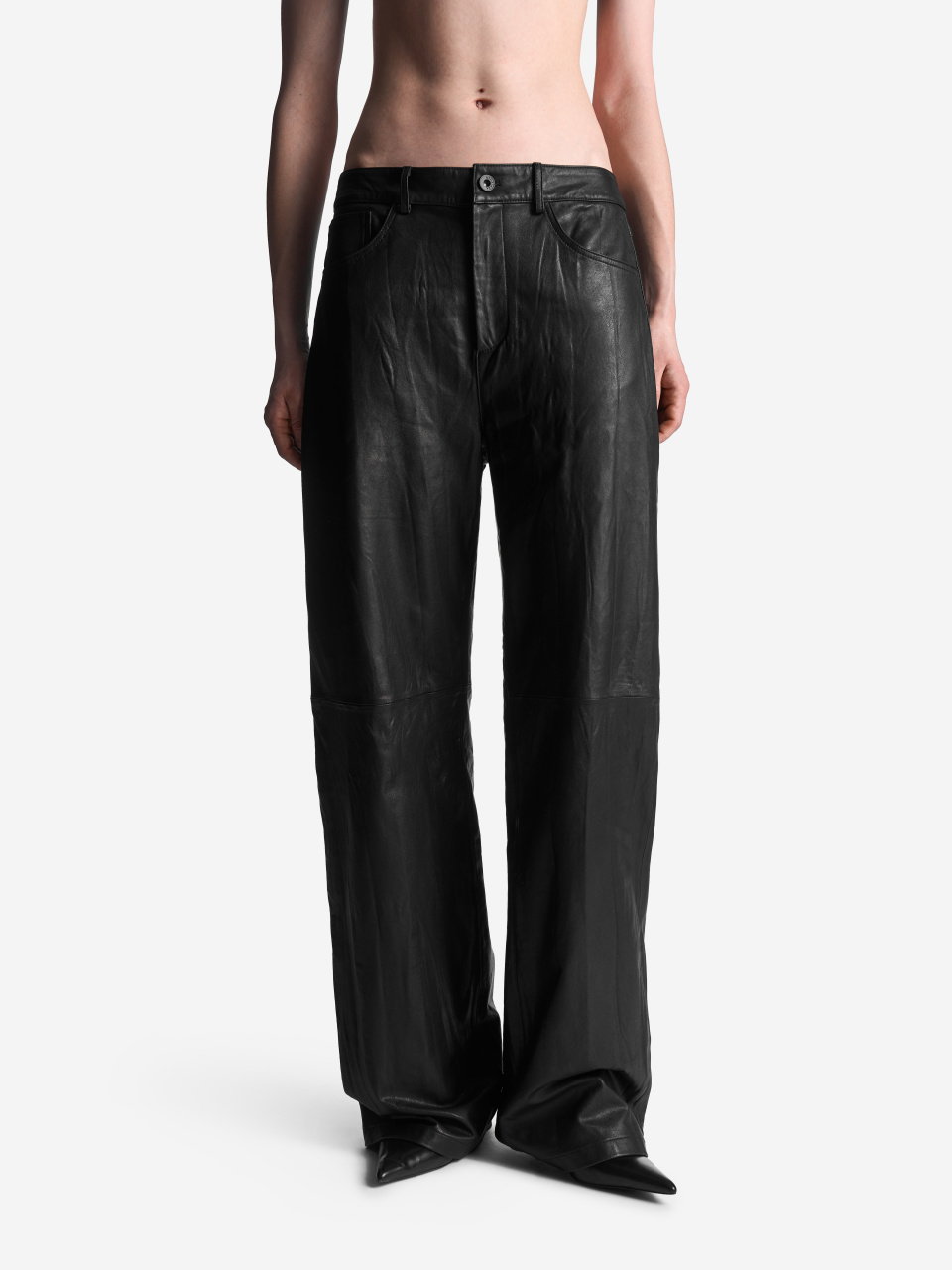 Кожаные джинсы Relaxed Fit, фото 3