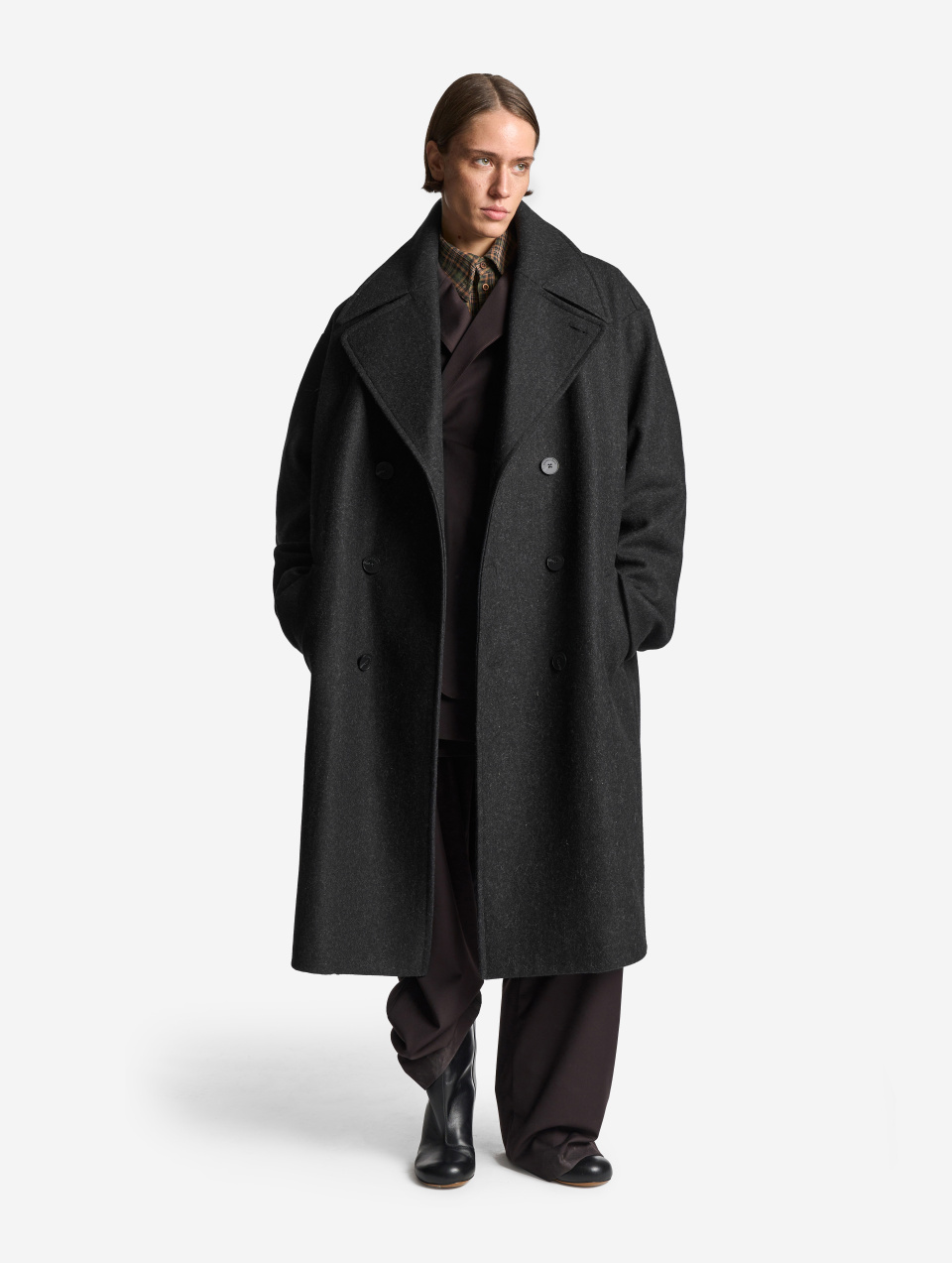 Пальто макси с широкими лацканами, фото 10