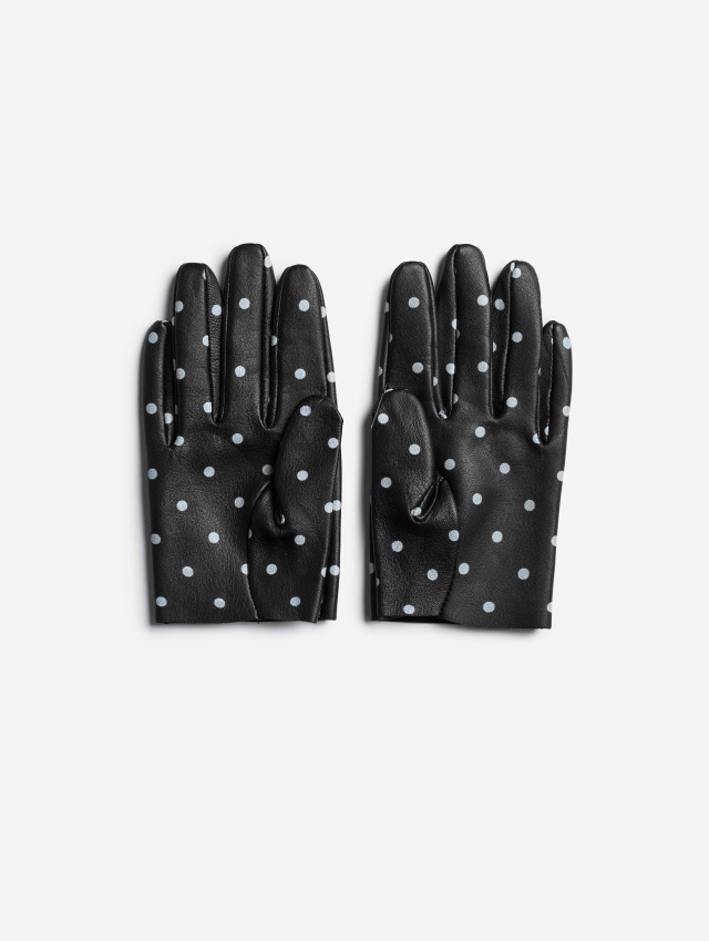 Укороченные перчатки в горошек