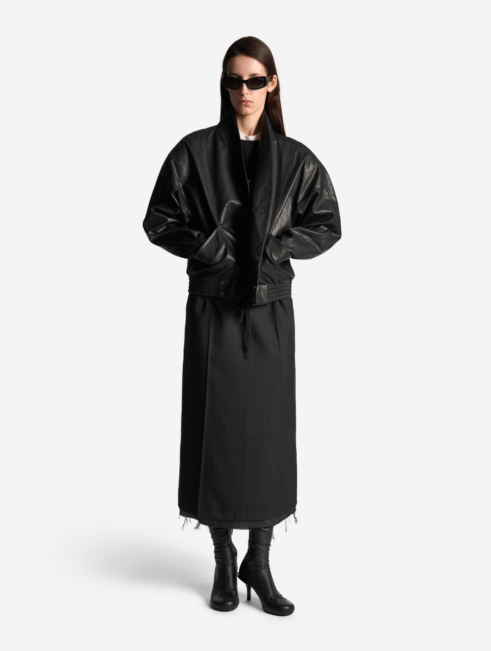 Кожаные сапоги-чулки, фото 7