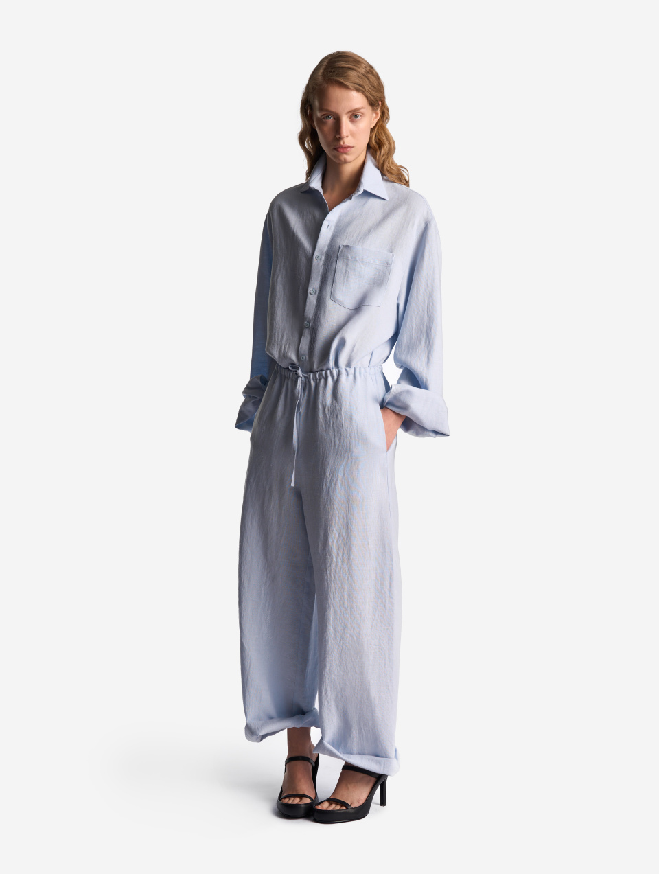 Рубашка Grandpa Fit из тонкого льна, фото 4