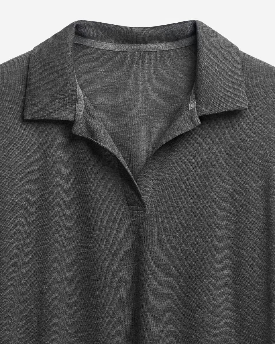 Тонкий трикотажный лонгслив поло, фото 9