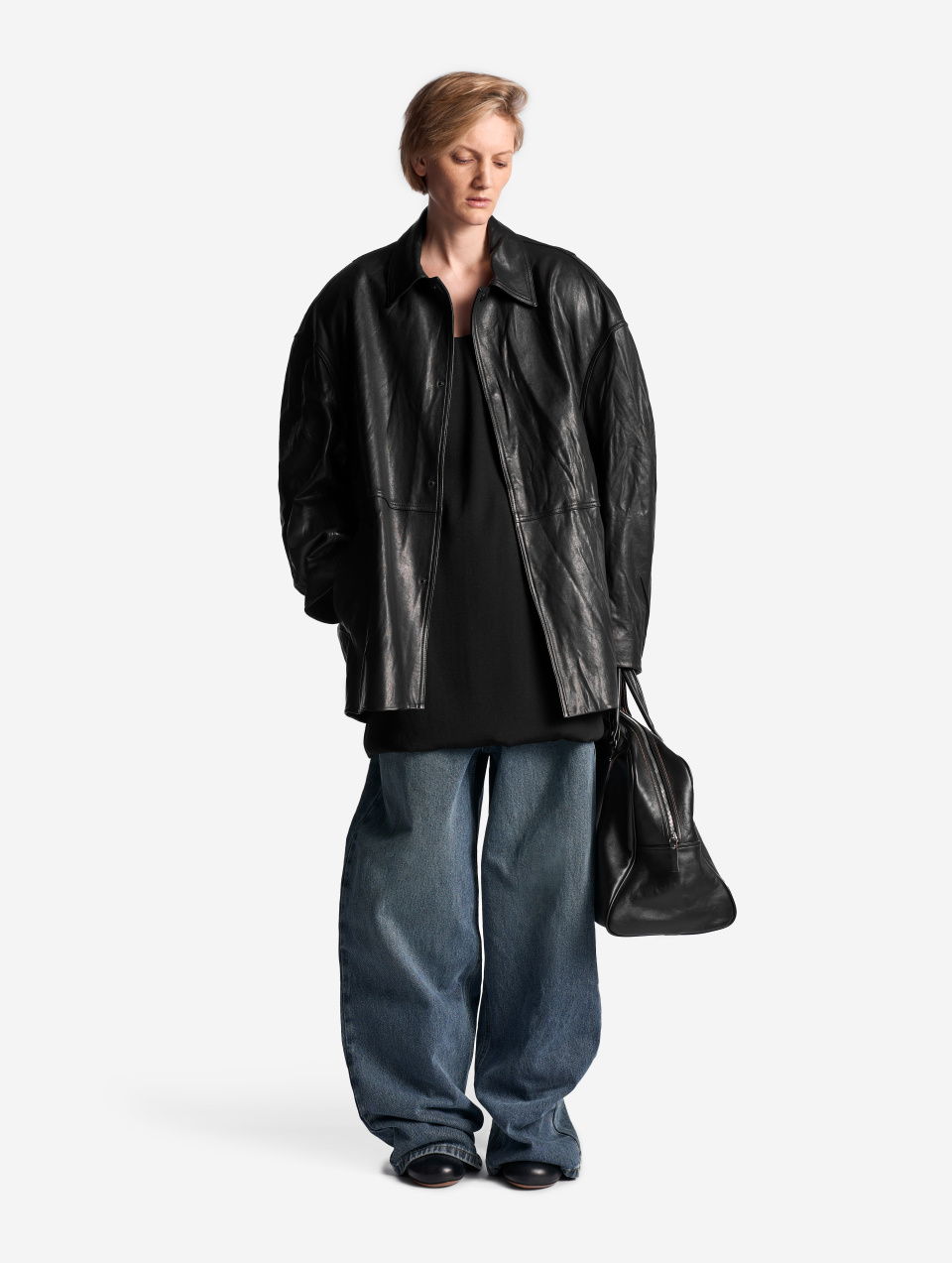 Кожаная куртка О-силуэта, фото 7