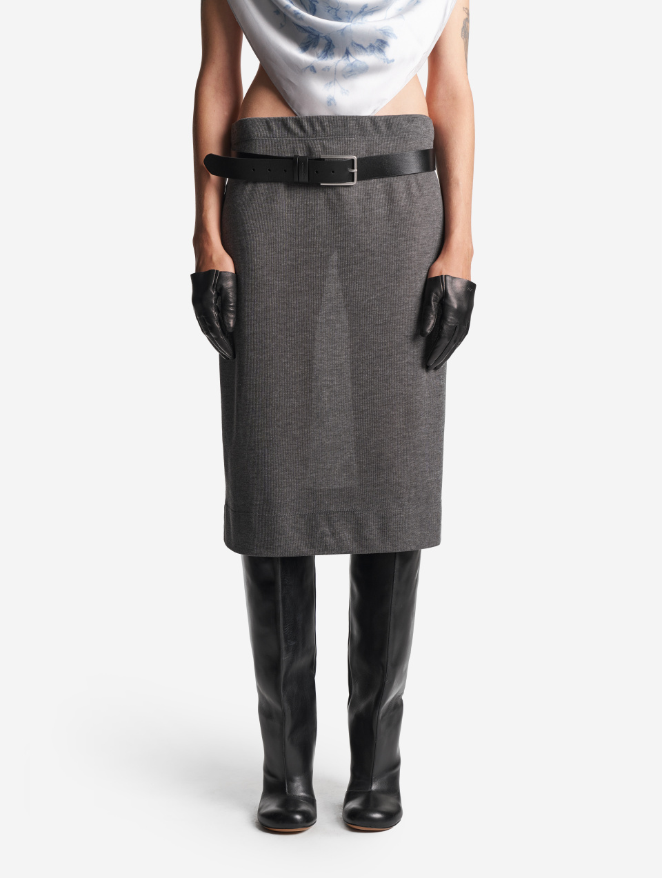 Тонкая трикотажная юбка-карандаш, фото 7