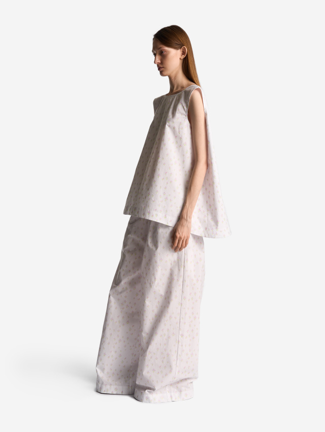 Широкие брюки из вареного хлопка