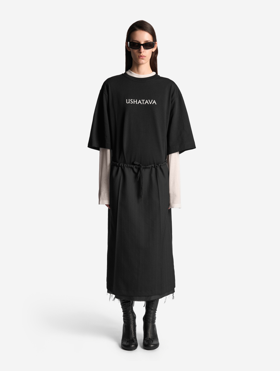 Кожаные сапоги-чулки, фото 6