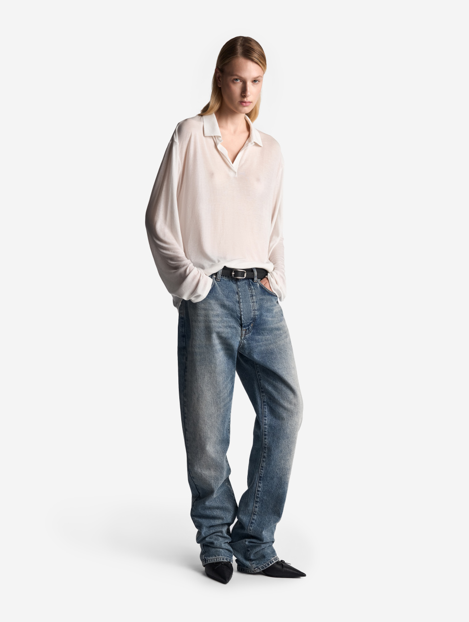 Узкий кожаный ремень, фото 10