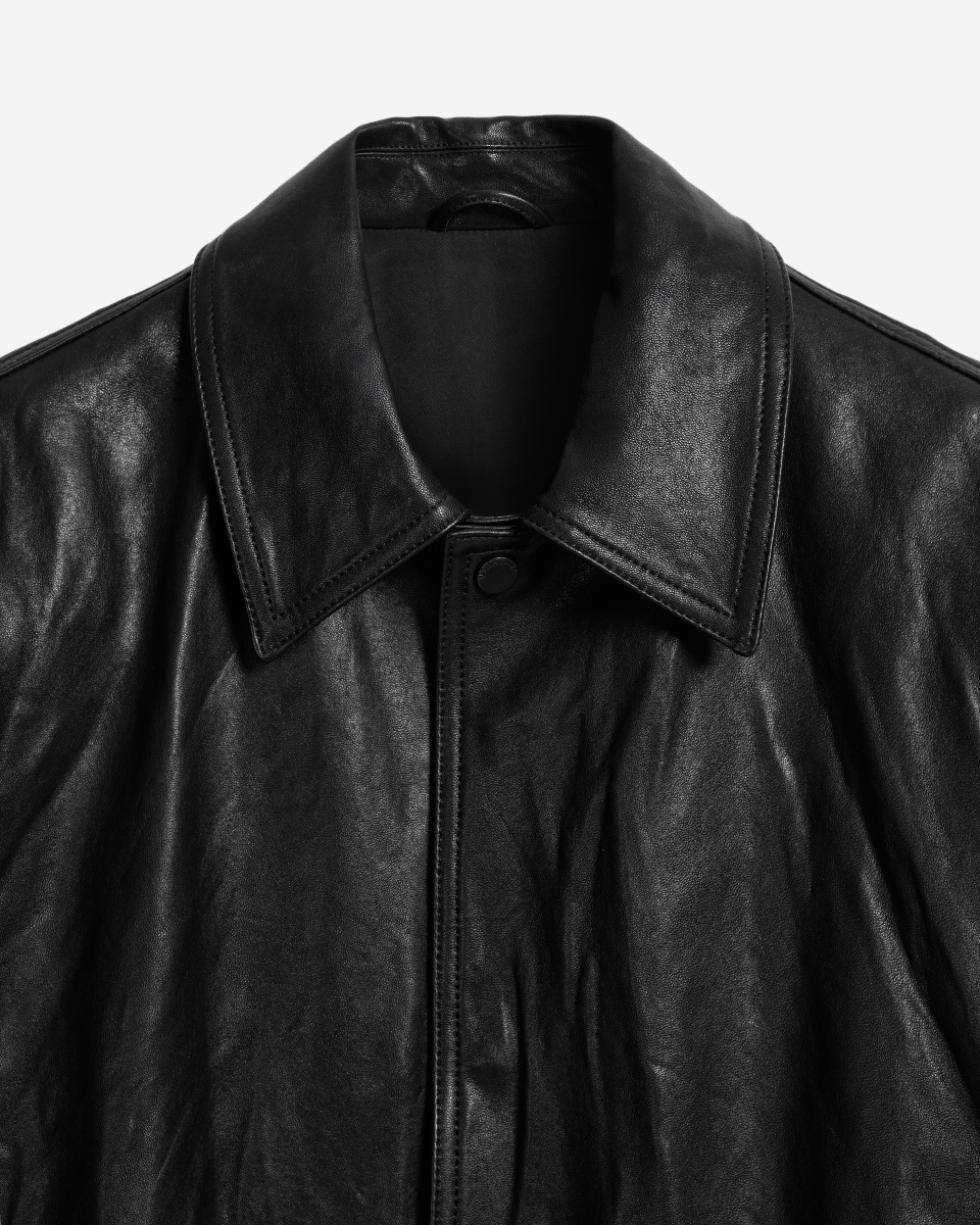 Кожаная куртка О-силуэта, фото 12