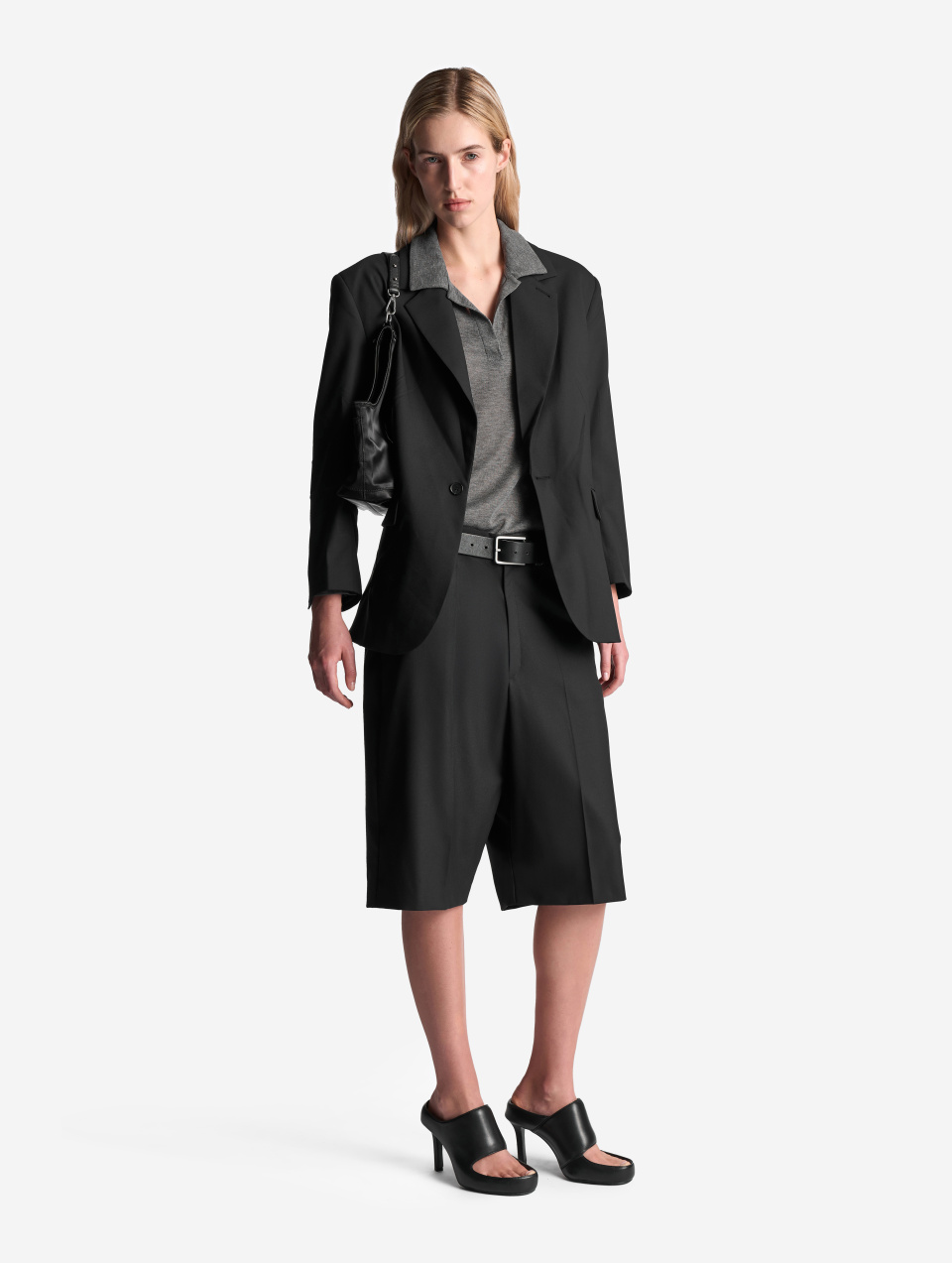 Тонкий трикотажный лонгслив поло, фото 5