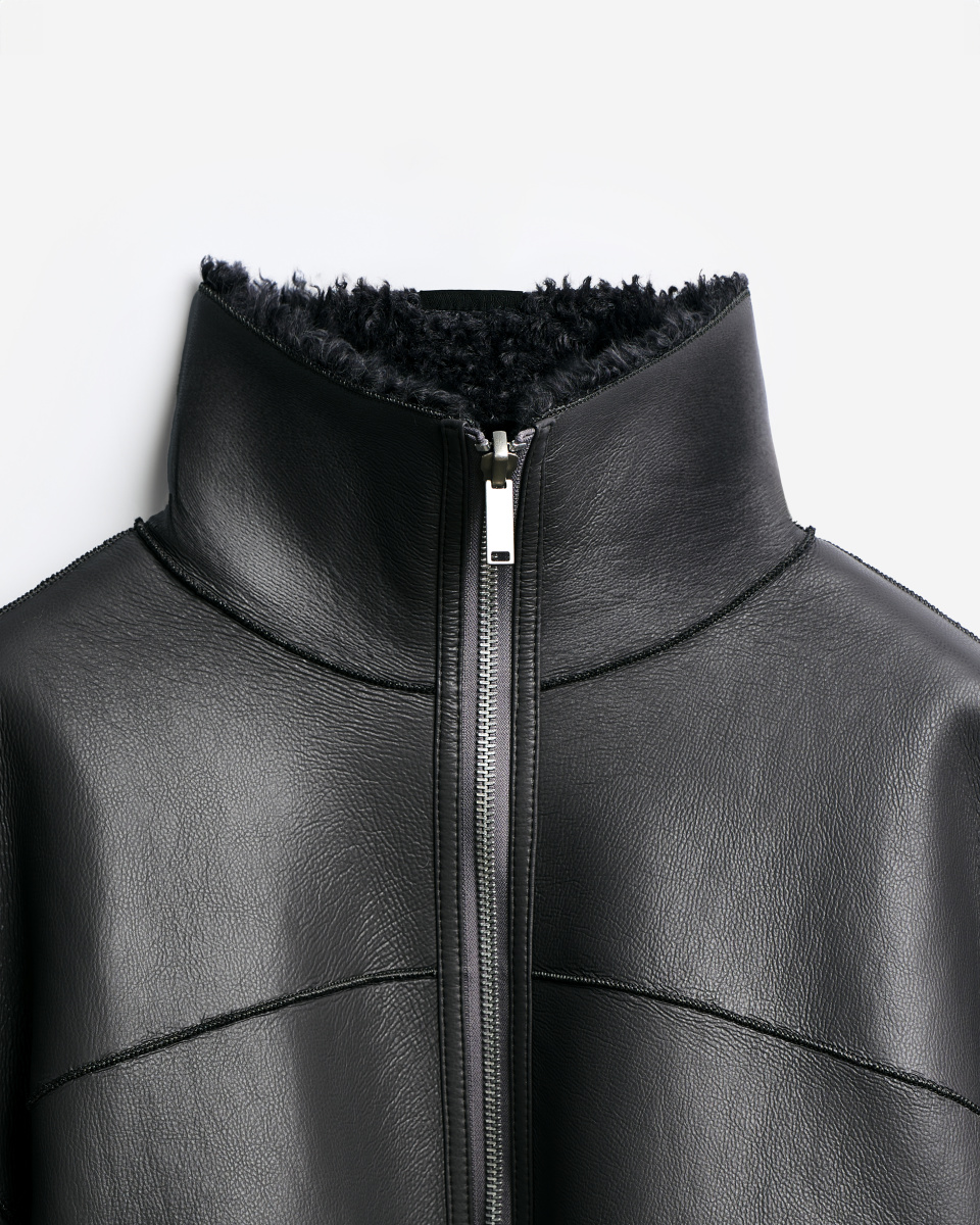 Двухсторонняя куртка-дубленка, фото 4