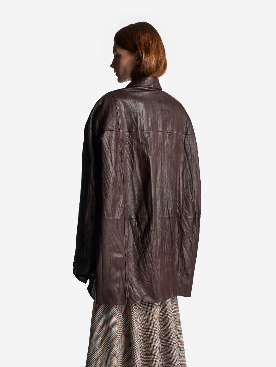 Кожаная куртка О-силуэта, фото 3