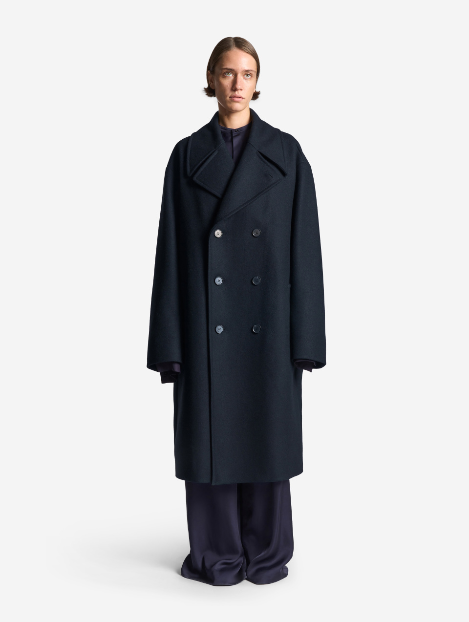 Пальто макси с широкими лацканами, фото 1