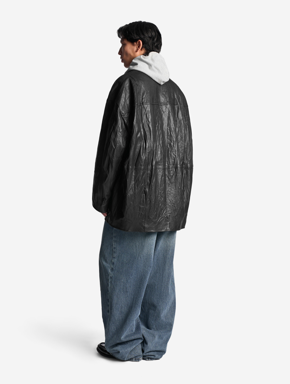 Кожаная куртка О-силуэта, фото 10