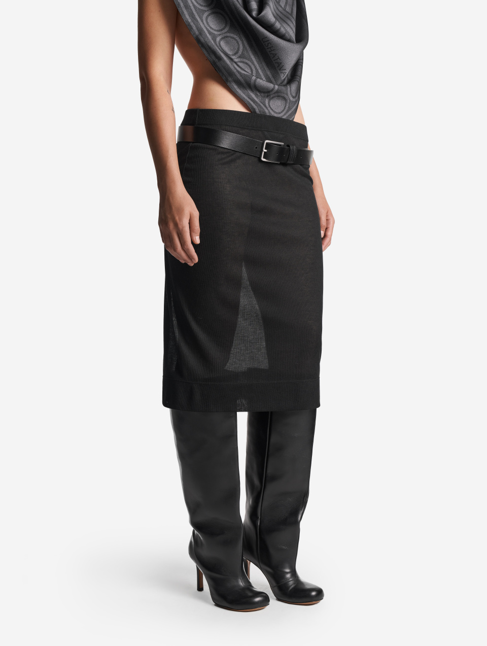 Тонкая трикотажная юбка-карандаш, фото 10